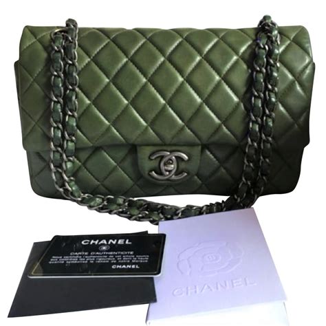 green chanel flap bag|chanel full flap bag.